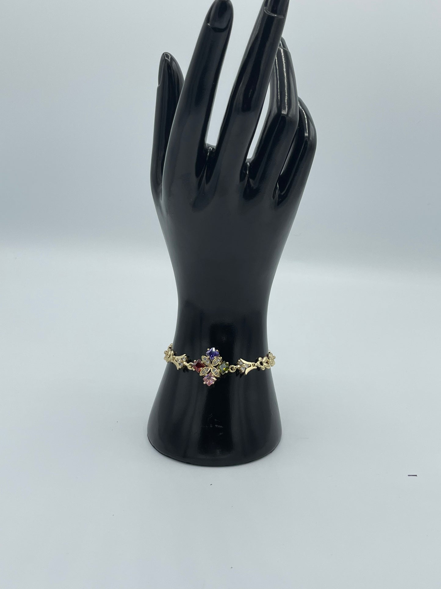 Jewel Four-Square 14k Gold Plated Bracelet