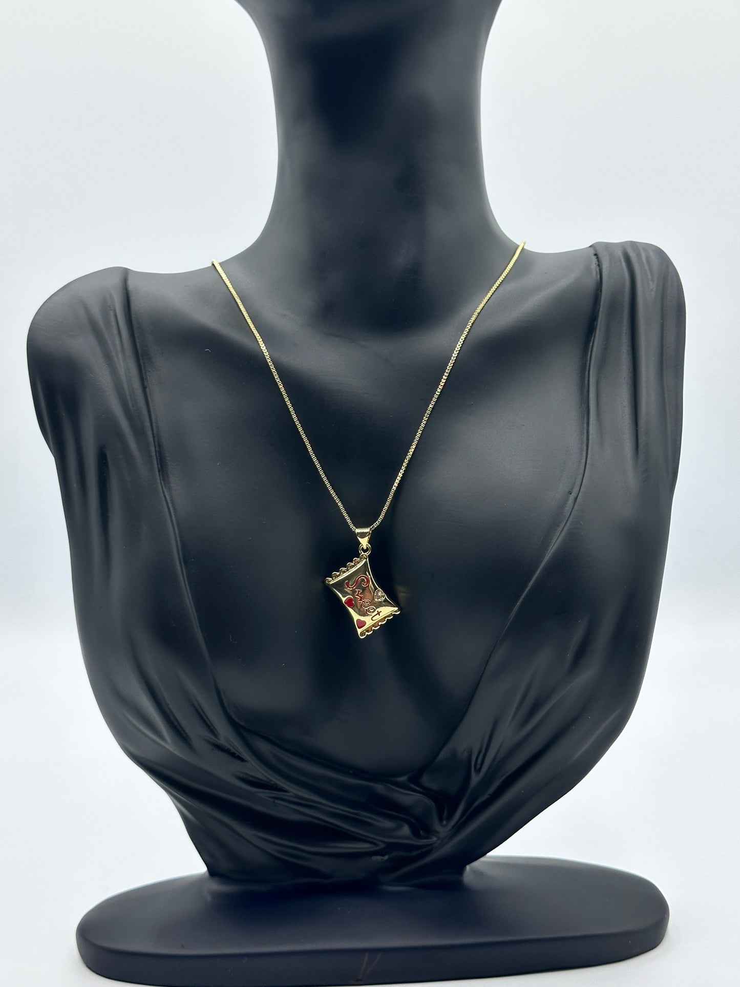 Sweet Bar Pendant Necklace 18k Gold Plating