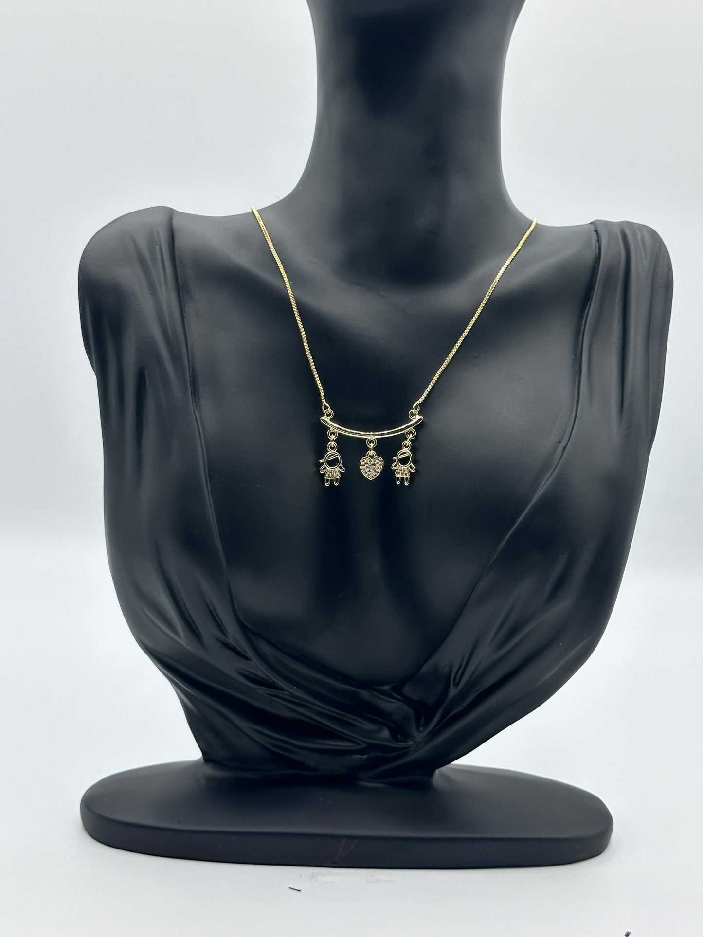 Children Charm Pendant Necklace 18k Gold Plating