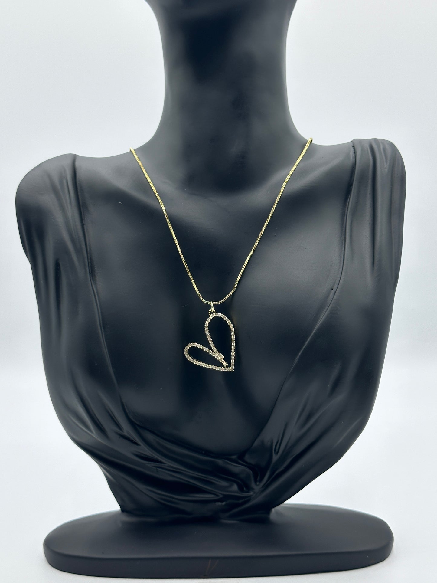 Studded Heart 18k Gold Plated Pendant for Necklace