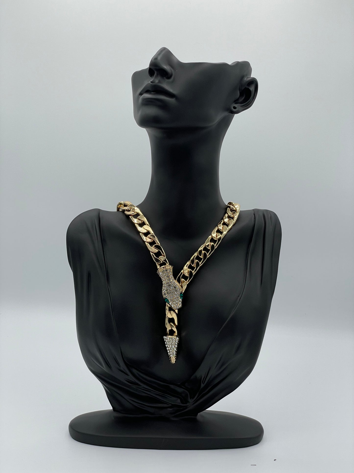 Studded Snake and Chain Adjustable Magnetic Necklace