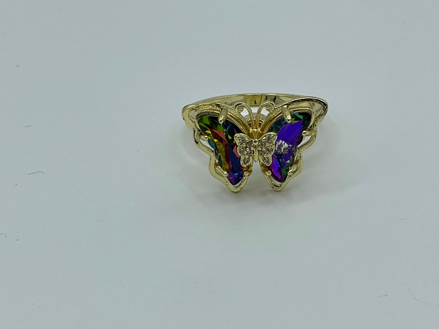 Spinning Butterfly 14K Gold Plated Ring