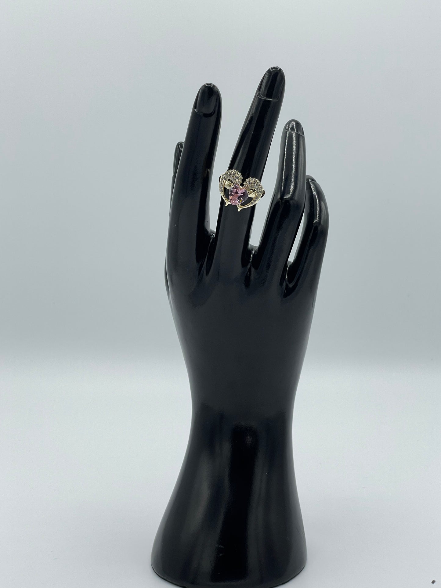 Dolphins and Heart 14K Gold Plated Ring