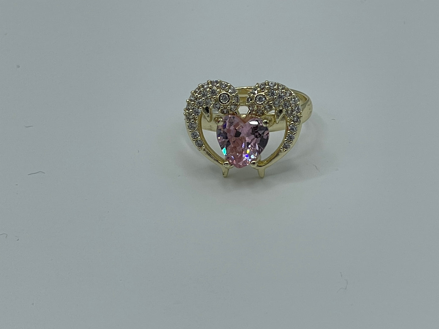 Dolphins and Heart 14K Gold Plated Ring