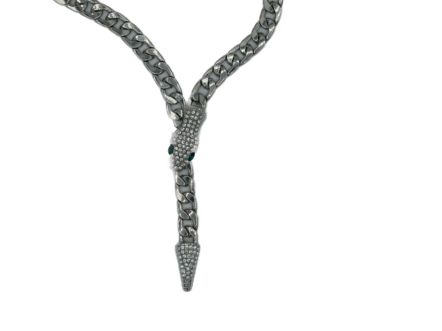 Studded Snake and Chain Adjustable Magnetic Necklace