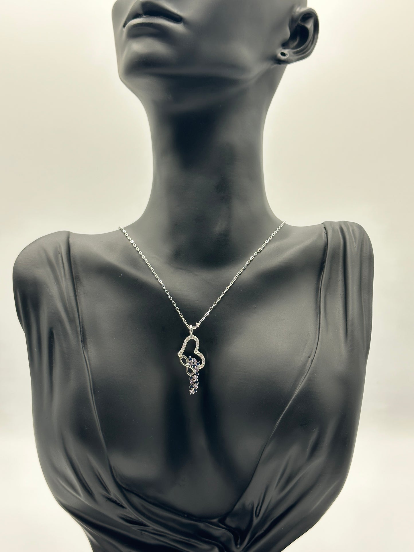 Dazzling Heart and Infinity Necklace