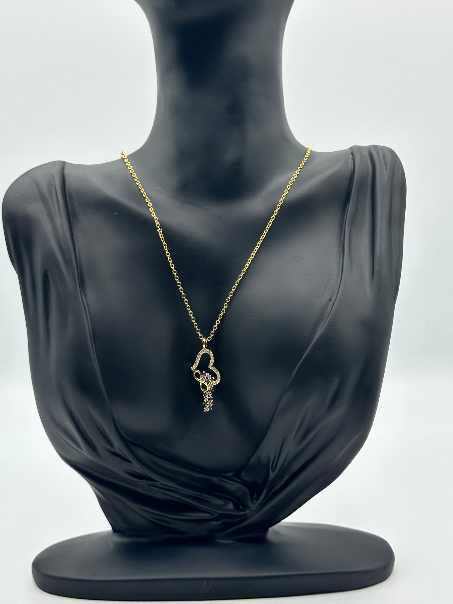 Dazzling Heart and Infinity Necklace