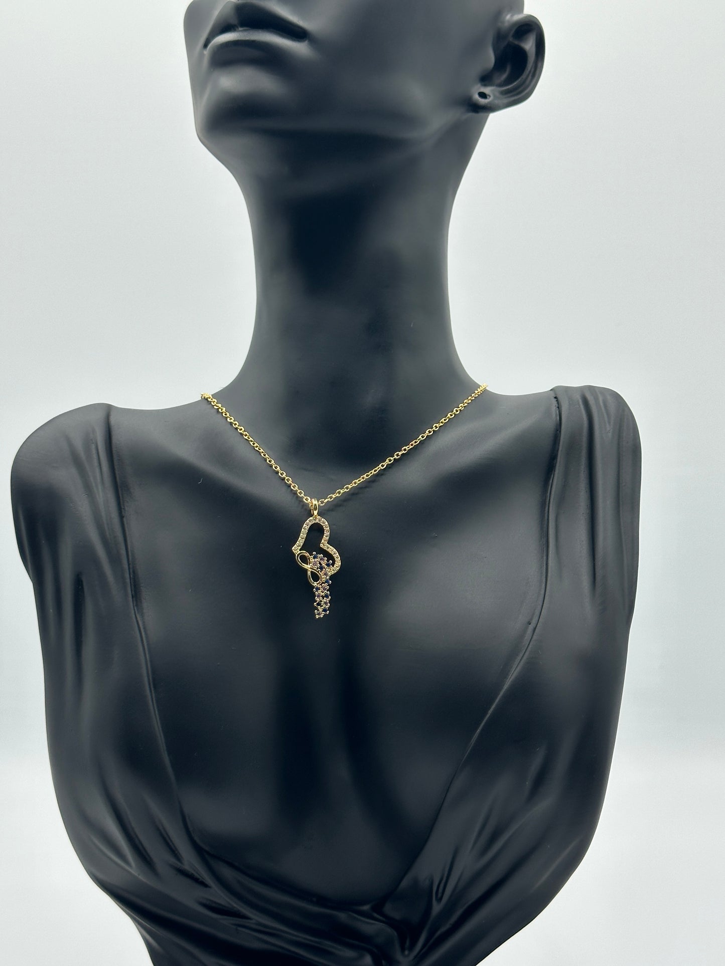 Dazzling Heart and Infinity Necklace